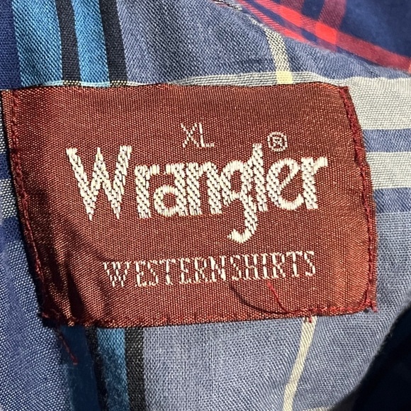 Vintage Western Pearl Snap Wrangler Button Down Cowboy Rancher Shirt - Picture 4 of 4